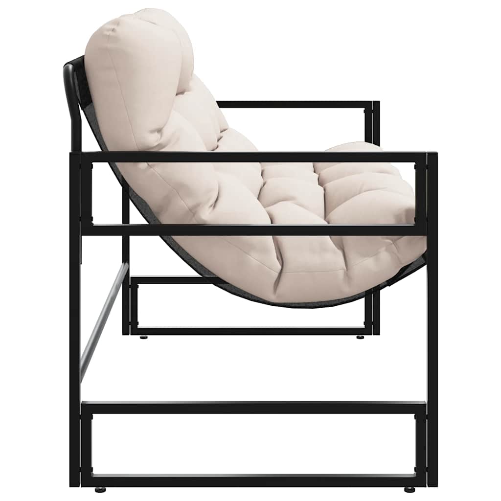 tópszínű acél kerti pad párnával 113 cm