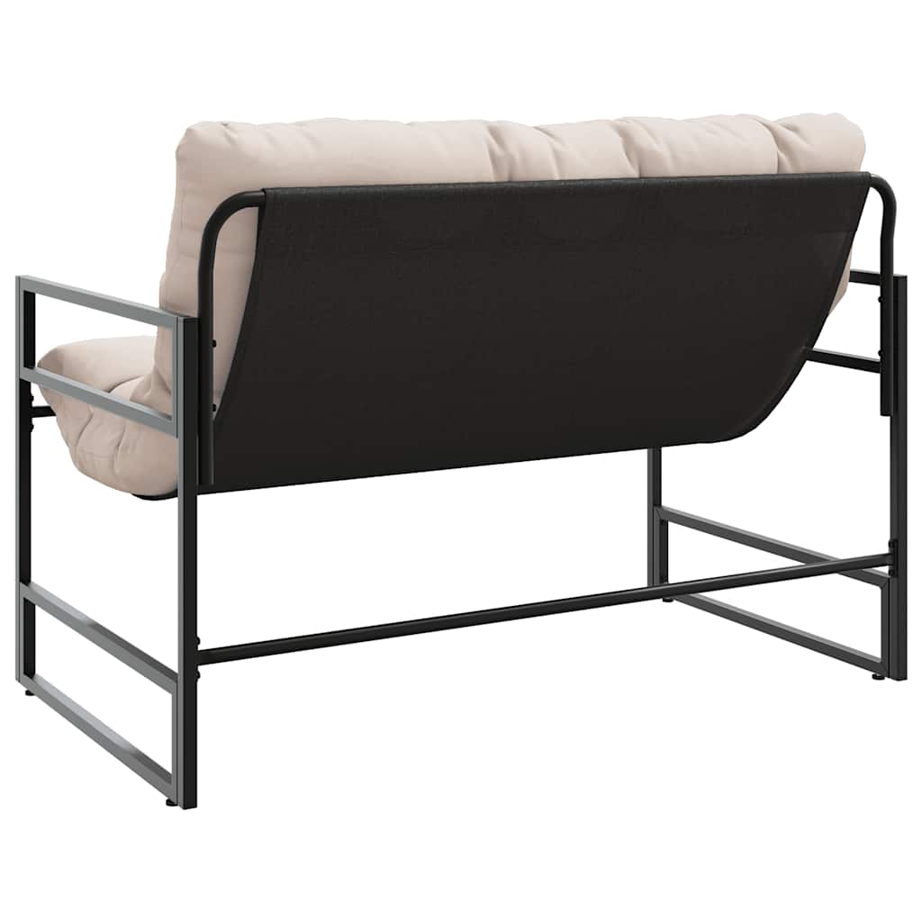 tópszínű acél kerti pad párnával 113 cm
