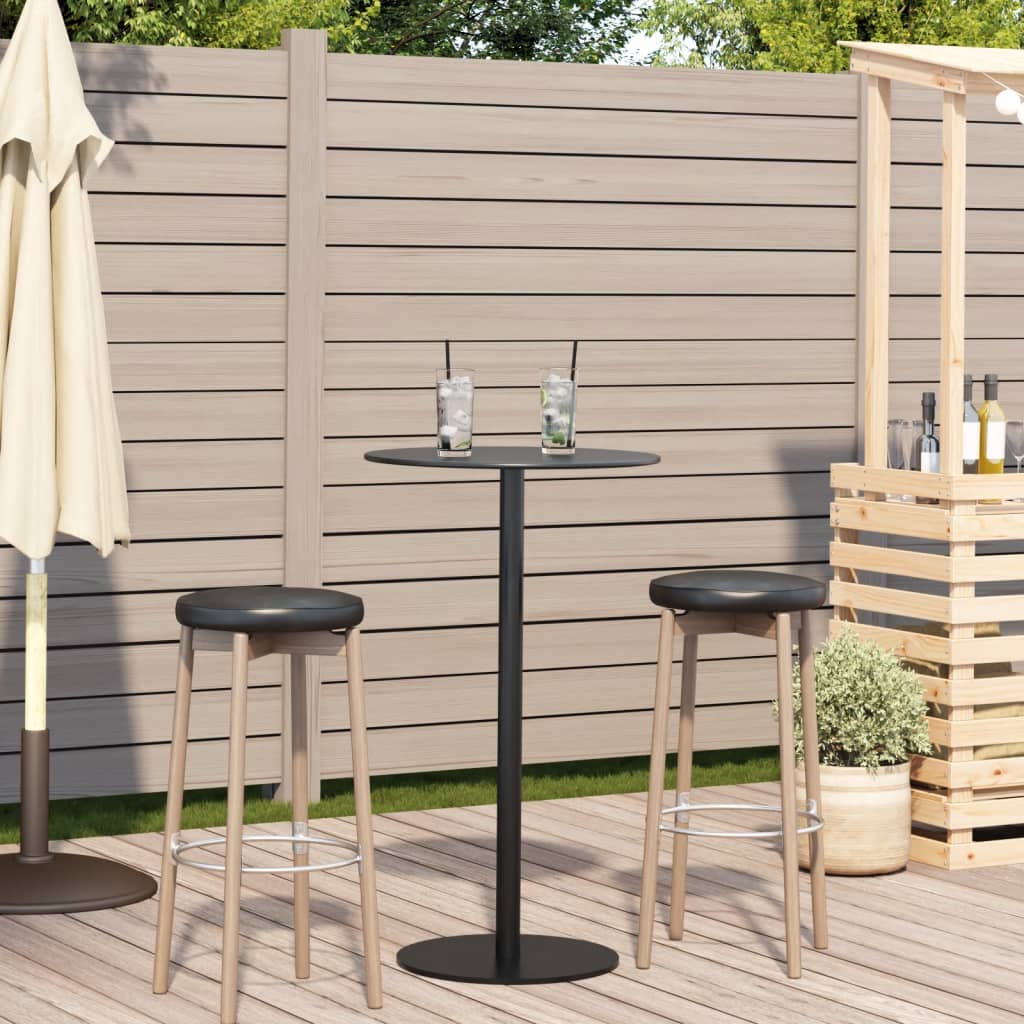 fekete acél kerek kerti asztal Ø60 x 105 cm