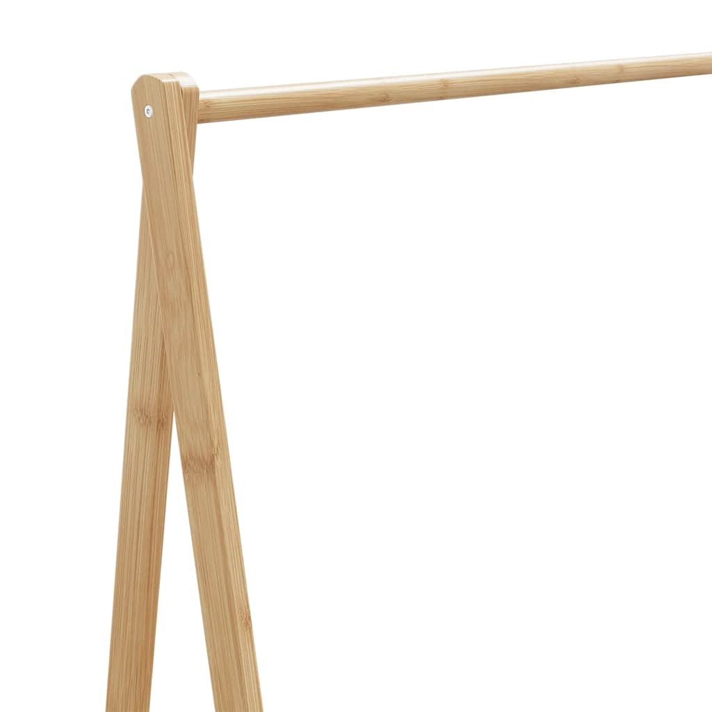 bambusz ruhaállvány polcokkal és kerekekkel 103 x 40 x 183 cm