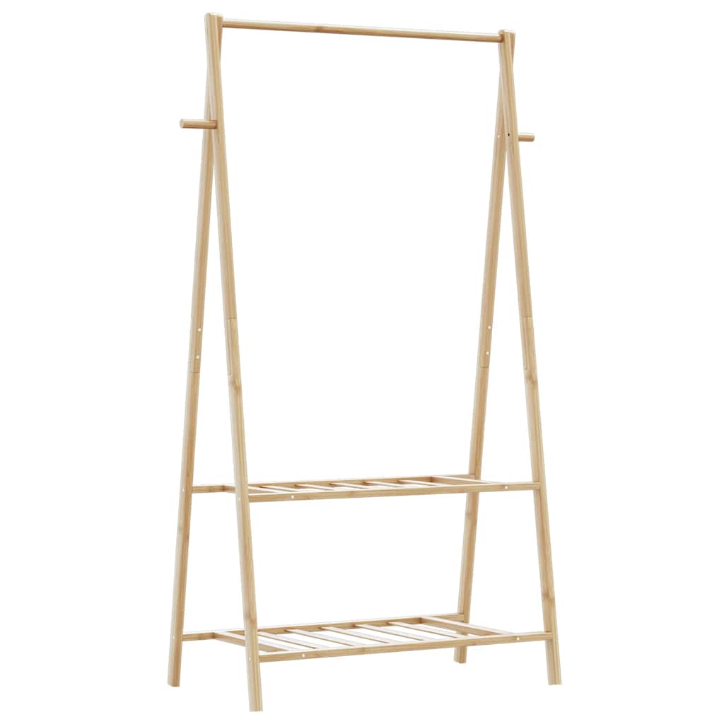 bambusz ruhaállvány polcokkal 96 x 45,5 x 150,5 cm