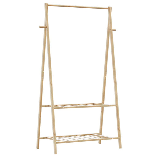 bambusz ruhaállvány polcokkal 96 x 45,5 x 150,5 cm