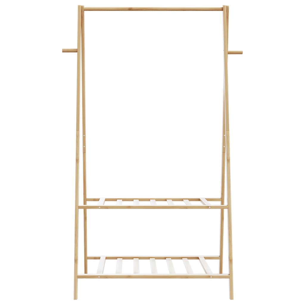 bambusz ruhaállvány polcokkal 96 x 45,5 x 150,5 cm