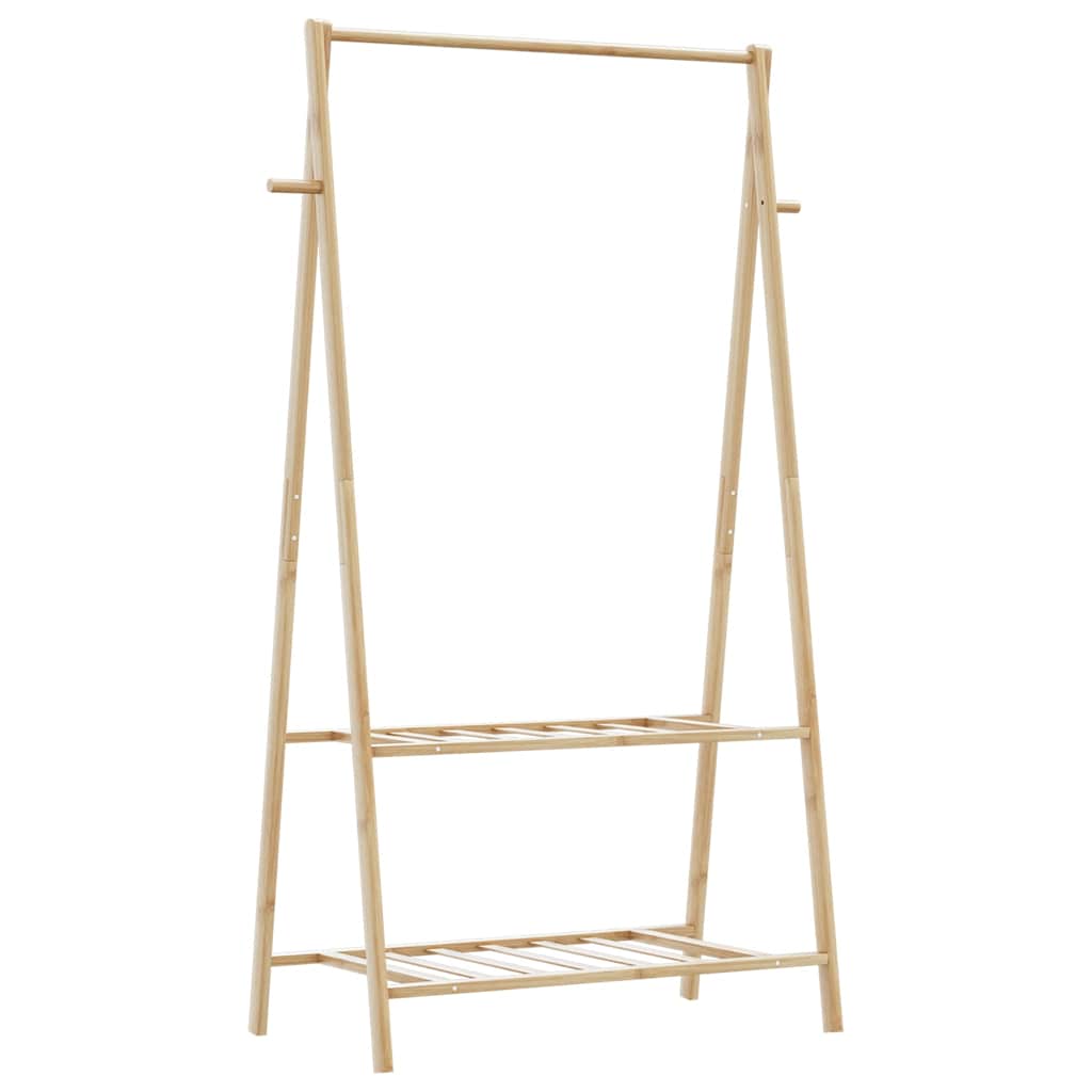 bambusz ruhaállvány polcokkal 96 x 45,5 x 150,5 cm