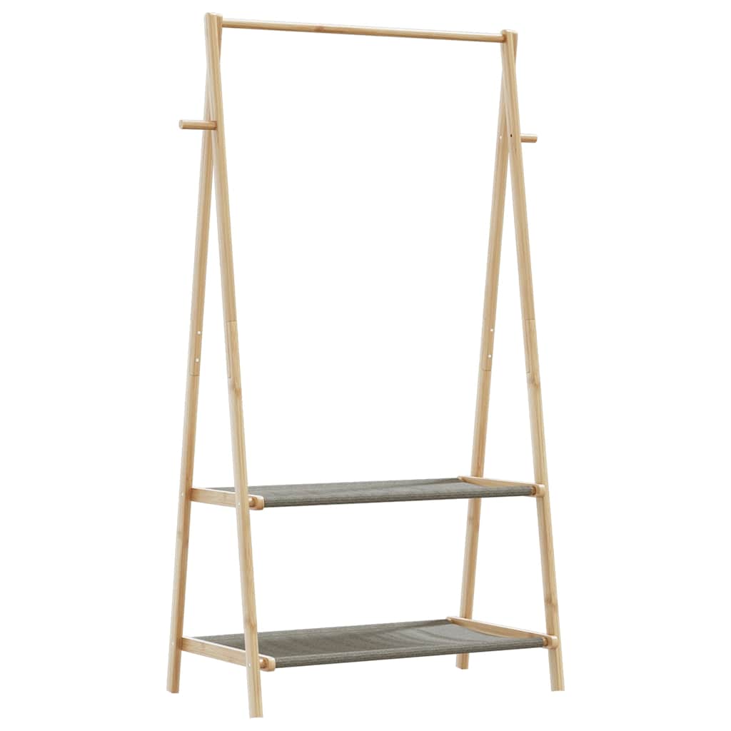 bambusz ruhaállvány polcokkal 96 x 45,5 x 150,5 cm