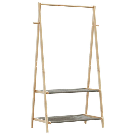 bambusz ruhaállvány polcokkal 96 x 45,5 x 150,5 cm