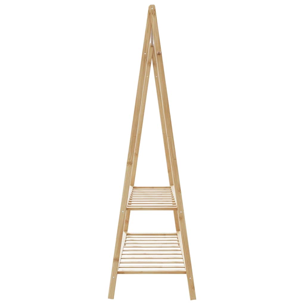 bambusz ruhaállvány polcokkal 132 x 45,5 x 150,5 cm