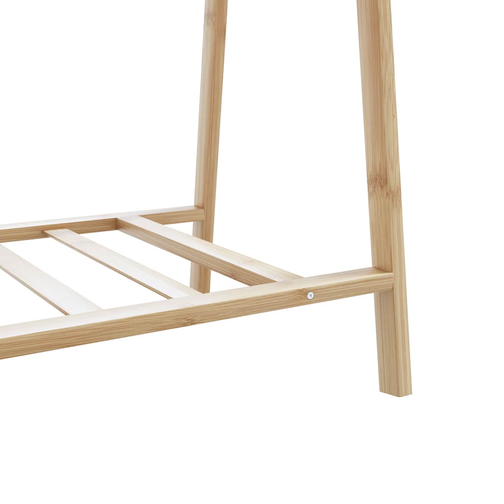 bambusz ruhaállvány polcokkal 132 x 45,5 x 150,5 cm