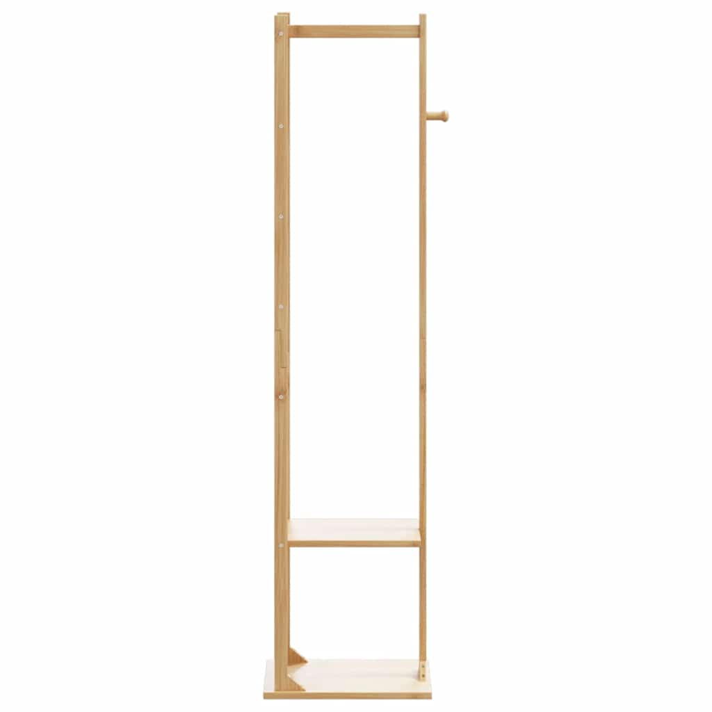 kabátállvány kampókkal és polcokkal 38,5x30x156 cm bambusz