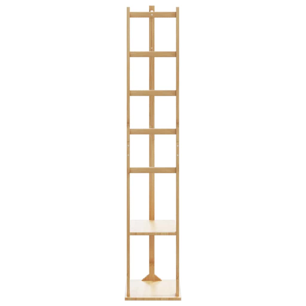 kabátállvány kampókkal és polcokkal 38,5x30x156 cm bambusz