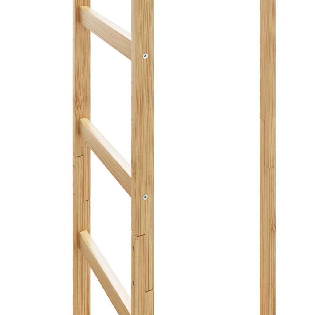 kabátállvány kampókkal és polcokkal 38,5x30x156 cm bambusz