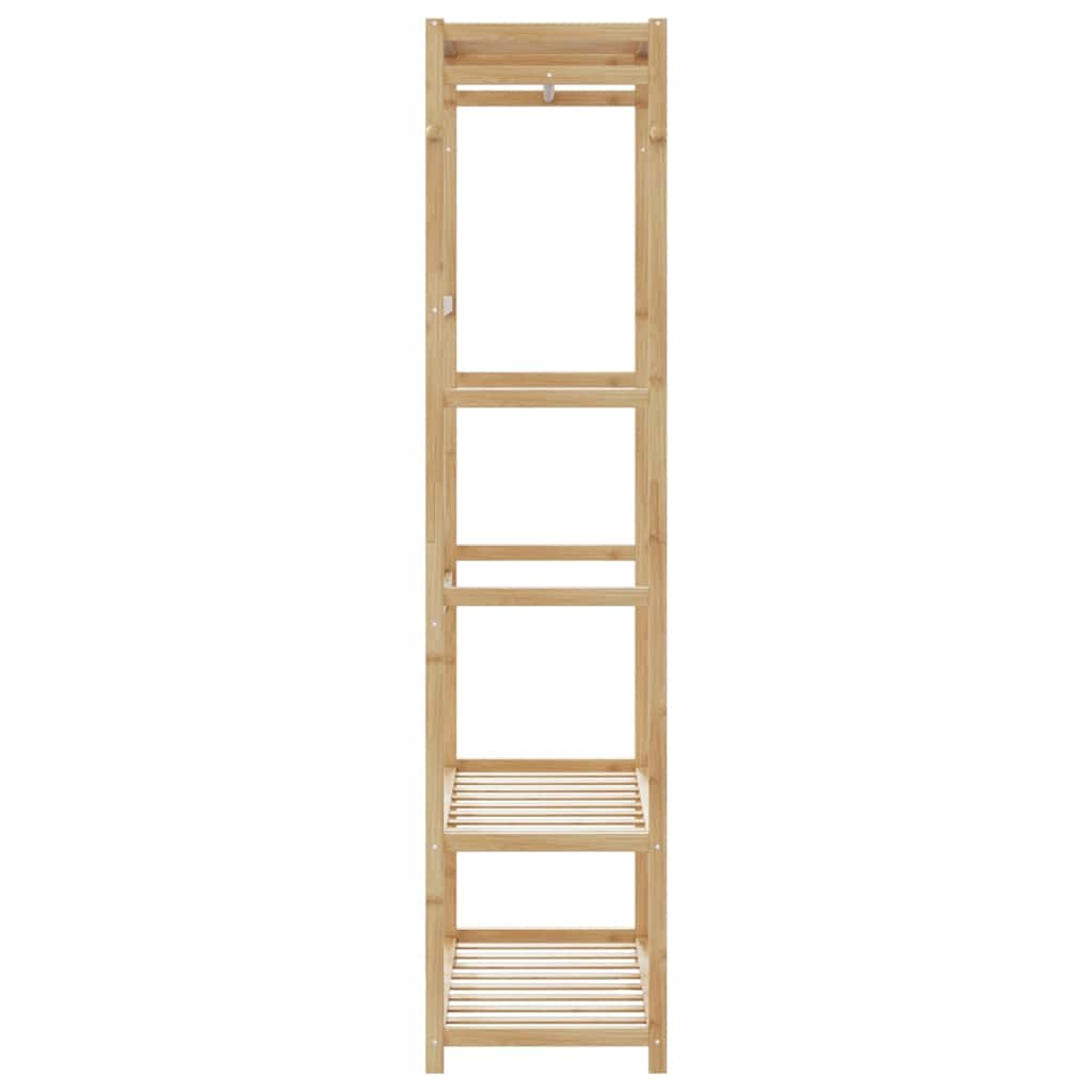 bambusz ruhaállvány polcokkal 80x40x175 cm