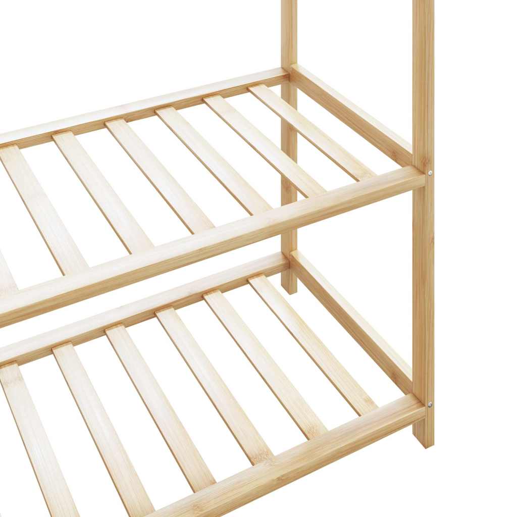 bambusz ruhaállvány polcokkal 80x40x175 cm