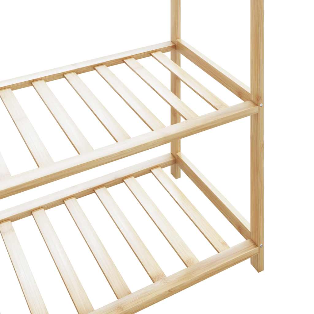 bambusz ruhaállvány polcokkal 110x40x175 cm