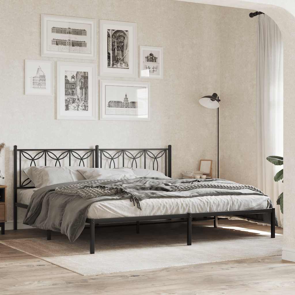 fekete fém csere fejtámla 200 cm