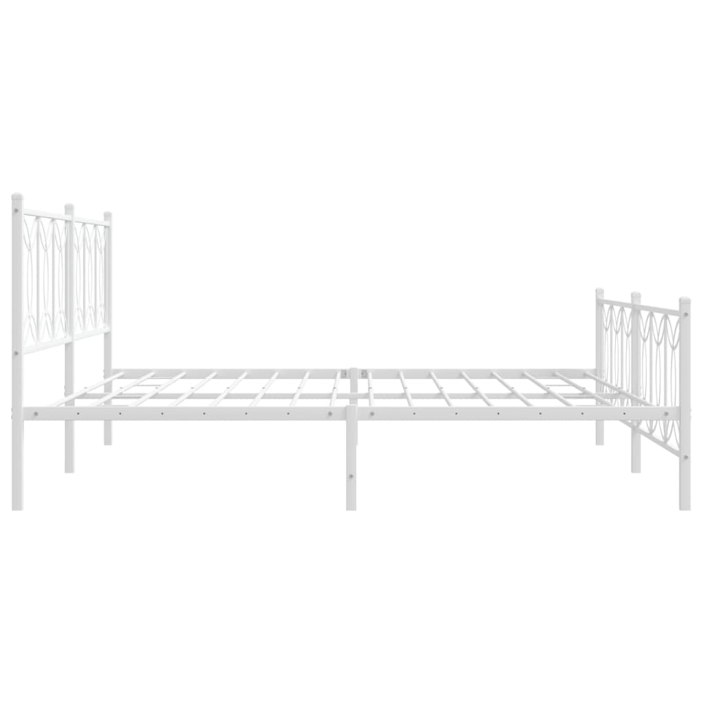 fehér fém ágykeret fej- és lábtámlával 200x200 cm