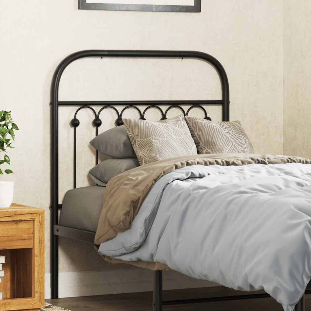 fekete fém csere fejtámla 80 cm