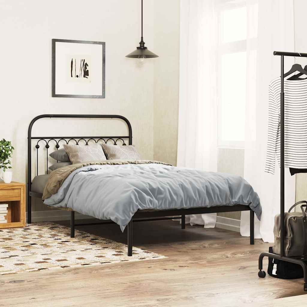fekete fém csere fejtámla 107 cm