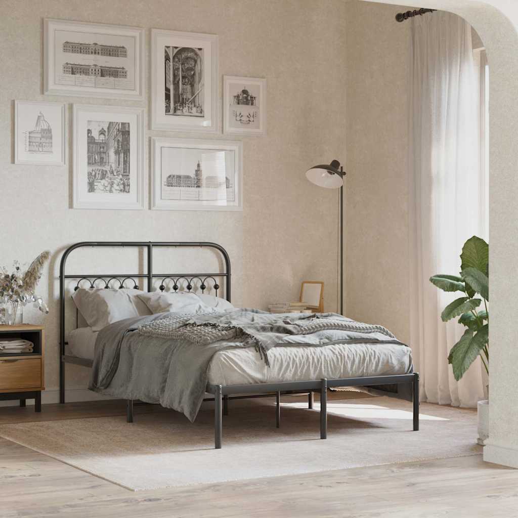 fekete fém csere fejtámla 120 cm