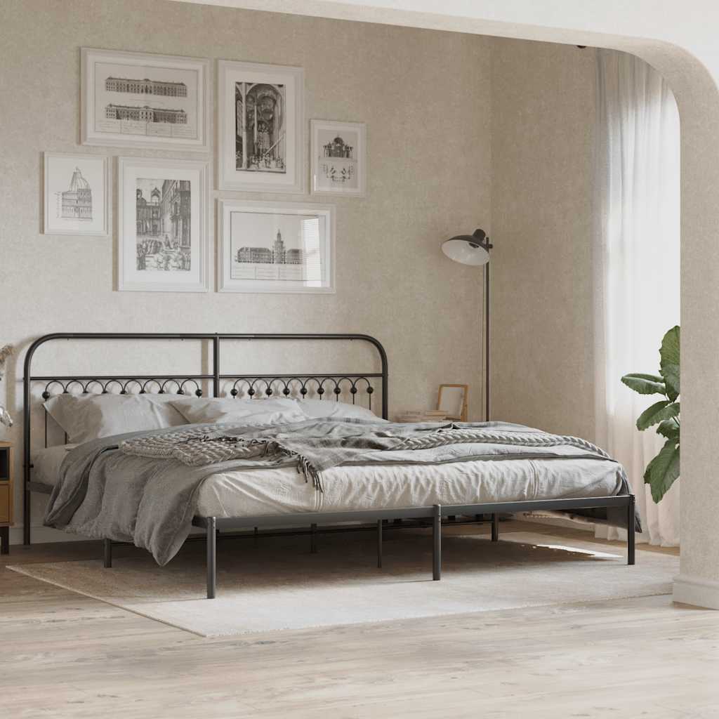 fekete fém csere fejtámla 193 cm