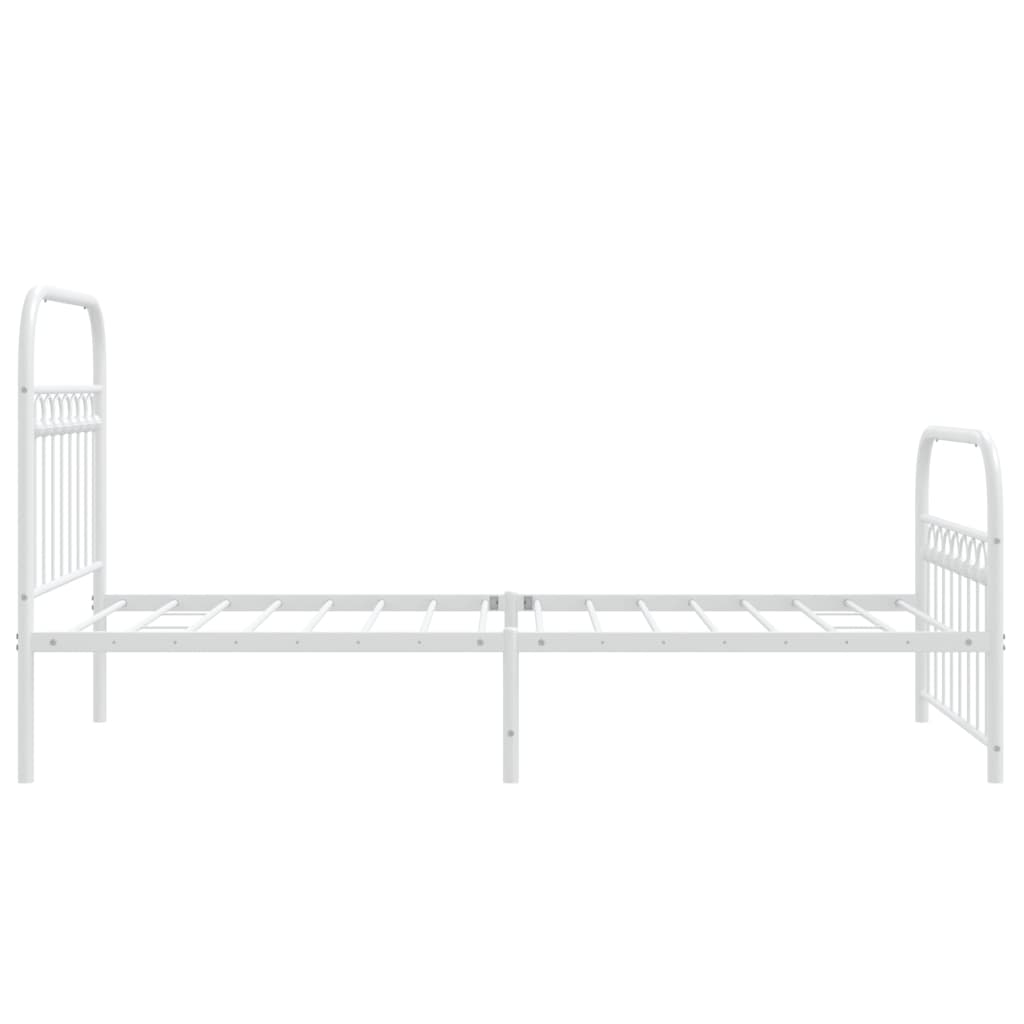 fehér fém ágykeret fej- és lábtámlával 90x200 cm
