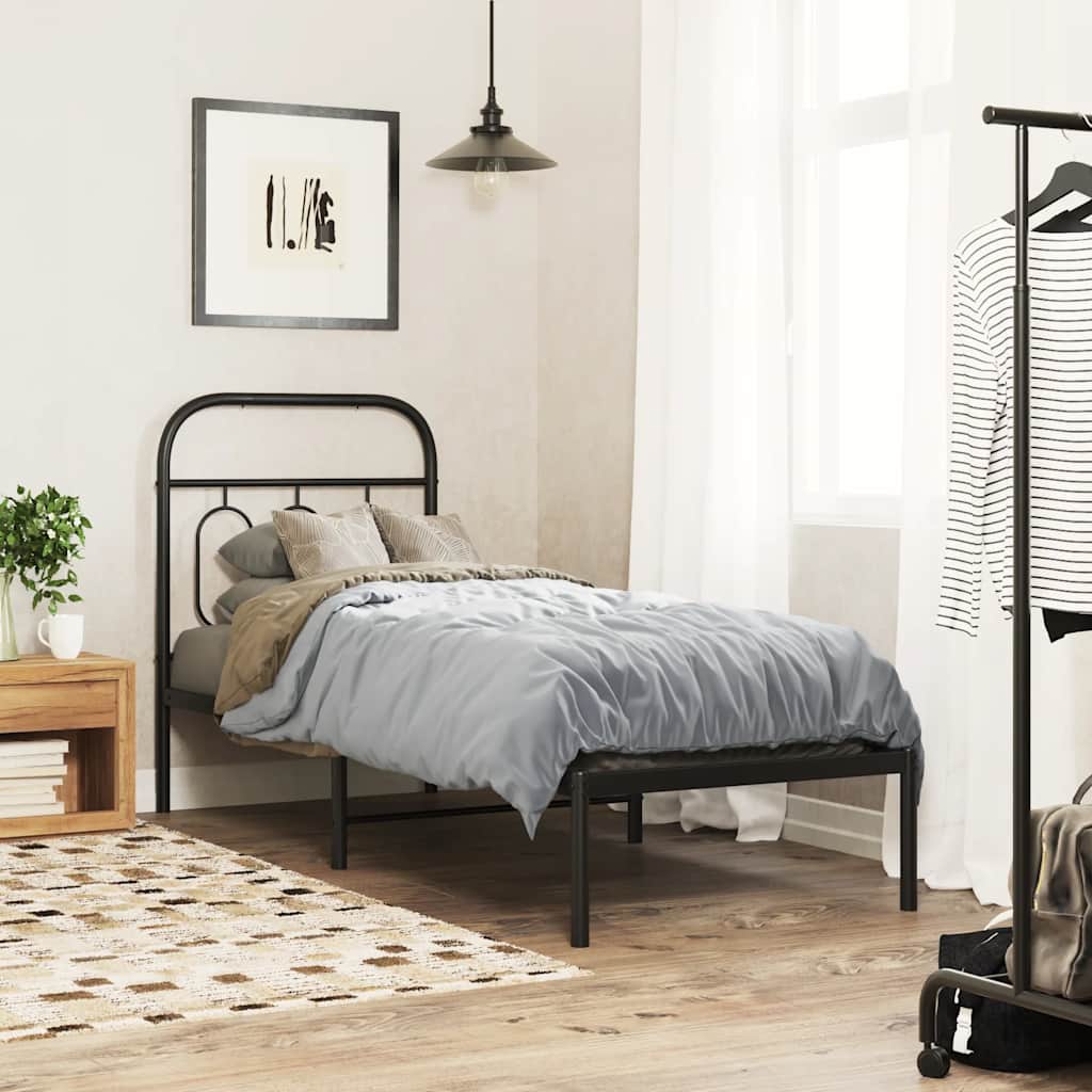 fekete fém csere fejtámla 75 cm