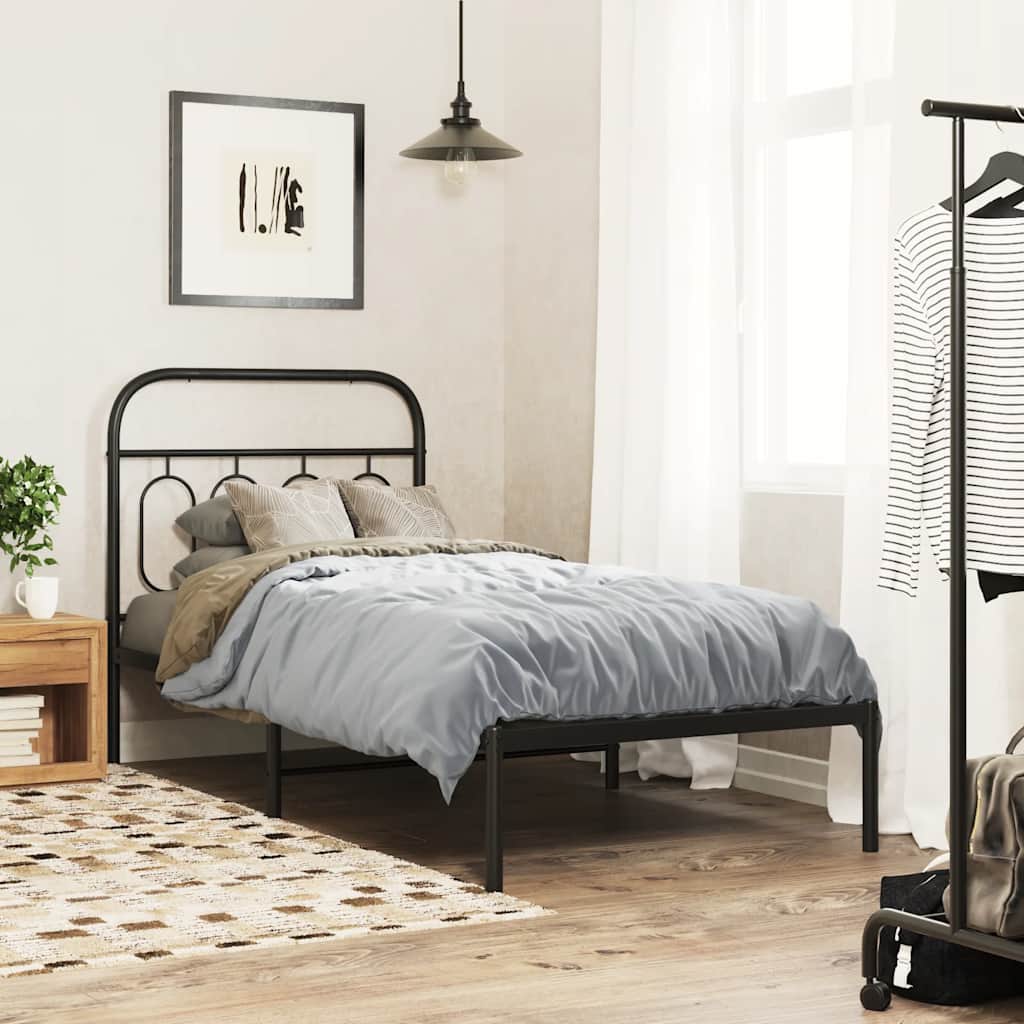 fekete fém csere fejtámla 90 cm
