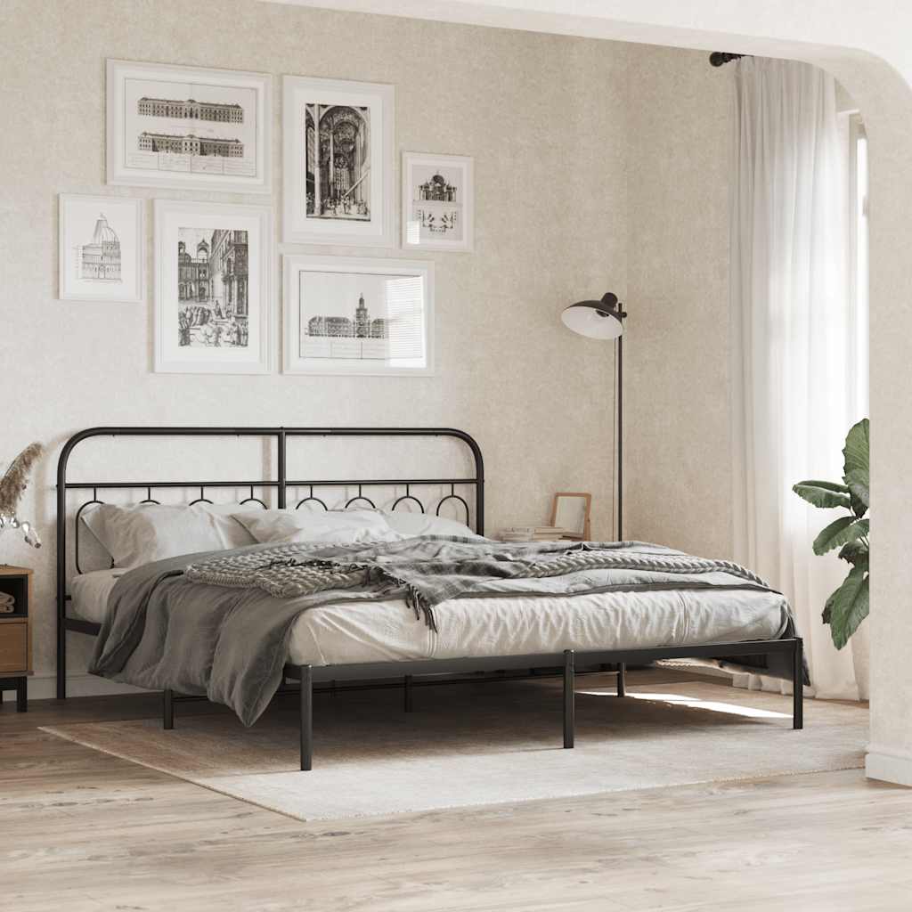 fekete fém csere fejtámla 183 cm