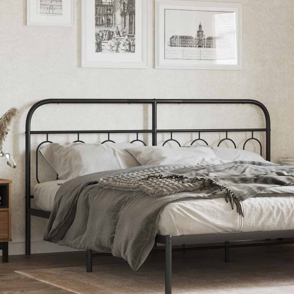 fekete fém csere fejtámla 183 cm