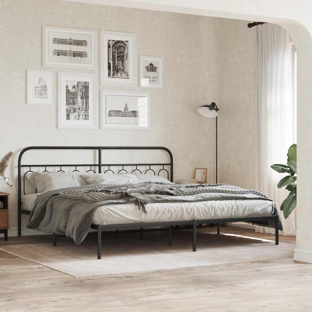 fekete fém csere fejtámla 200 cm