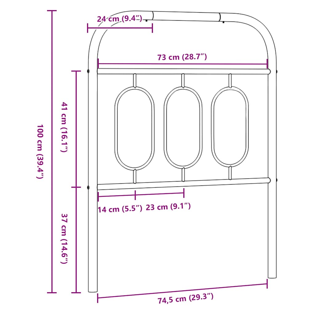 fehér fém csere fejtámla 75 cm