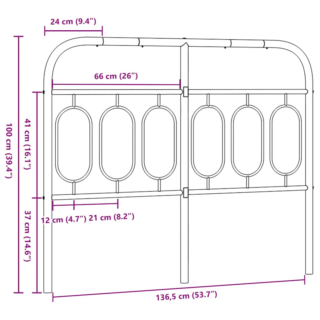 fehér fém csere fejtámla 137 cm