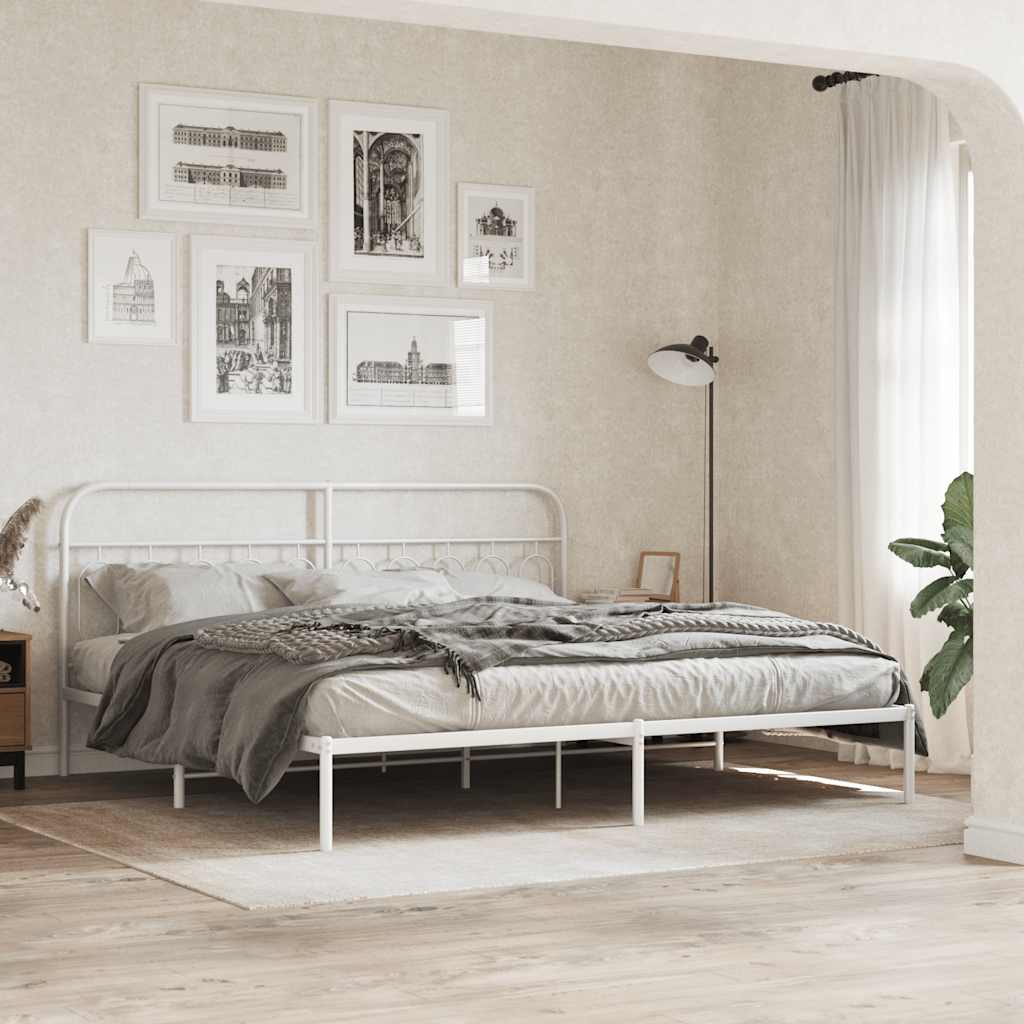 fehér fém csere fejtámla 200 cm