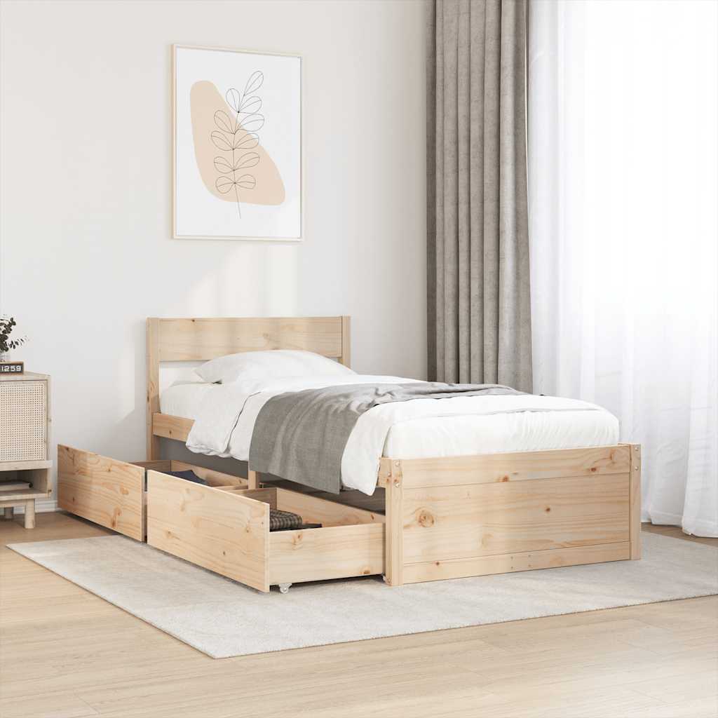 tömör fenyőfa ágy matrac nélkül 90 x 200 cm