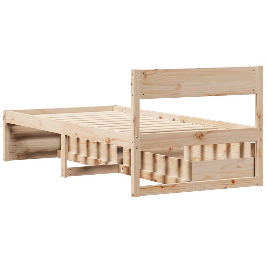 tömör fenyőfa ágy matrac nélkül 75 x 190 cm