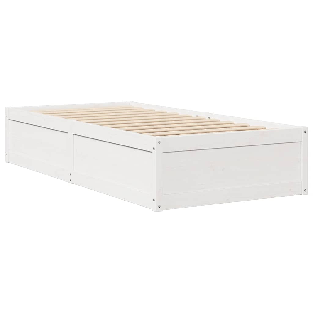 fehér tömör fenyőfa ágy matrac nélkül 90 x 200 cm
