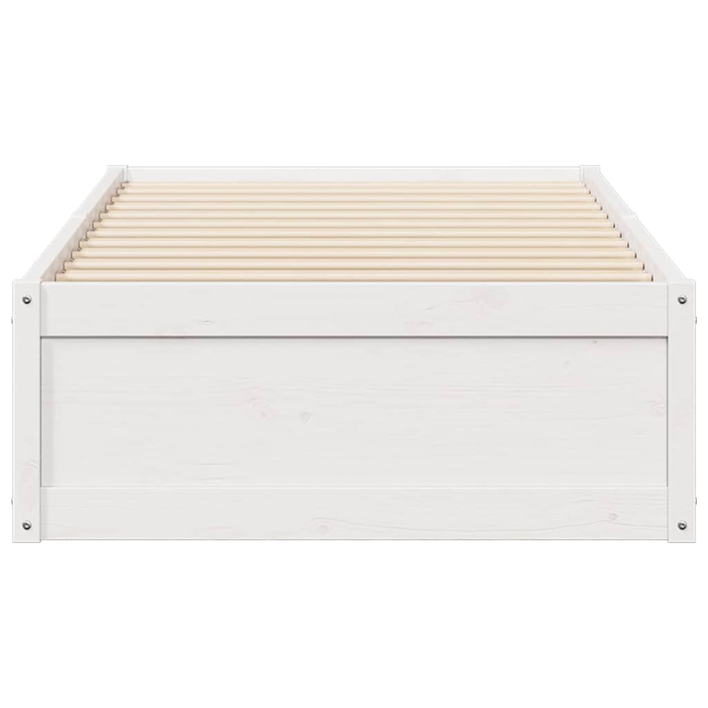 fehér tömör fenyőfa ágy matrac nélkül 90 x 200 cm