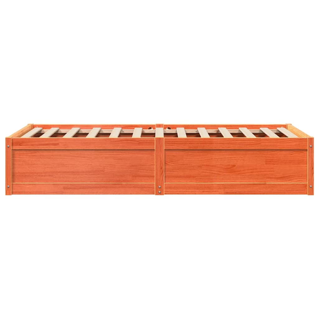 viaszbarna tömör fenyőfa ágy matrac nélkül 90 x 200 cm