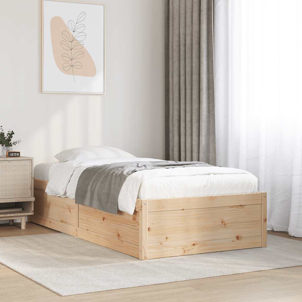 tömör fenyőfa ágy matrac nélkül 75 x 190 cm