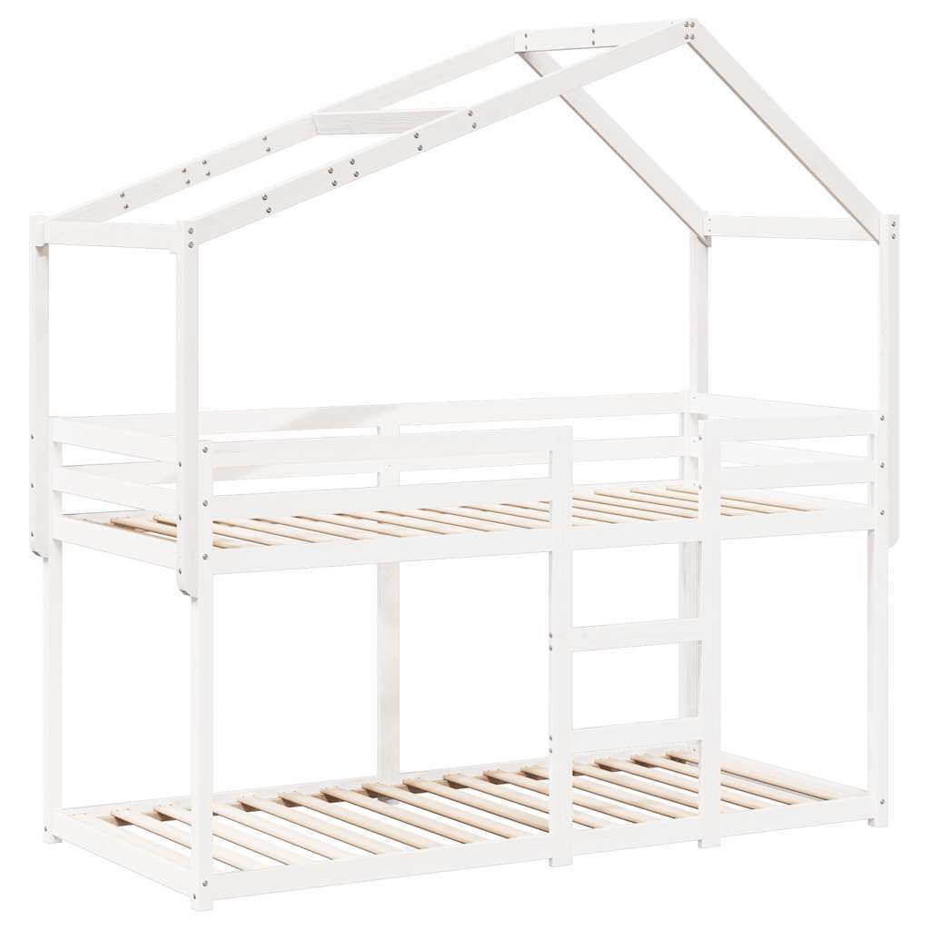 fehér tömör fenyőfa gyerekágytető 213 x 95,5 x 144,5 cm