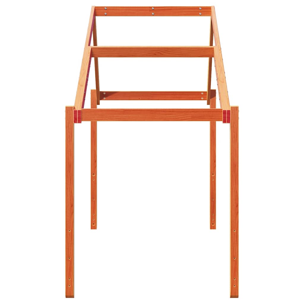 viaszbarna tömör fenyőfa gyerekágytető 213 x 85,5 x 144,5 cm