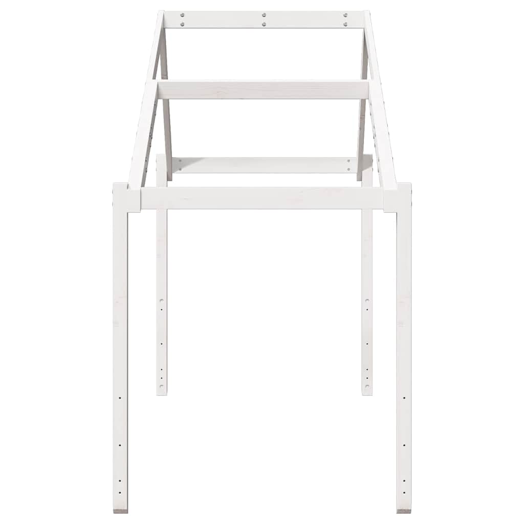 fehér tömör fenyőfa gyerekágytető 203 x 95,5 x 142 cm