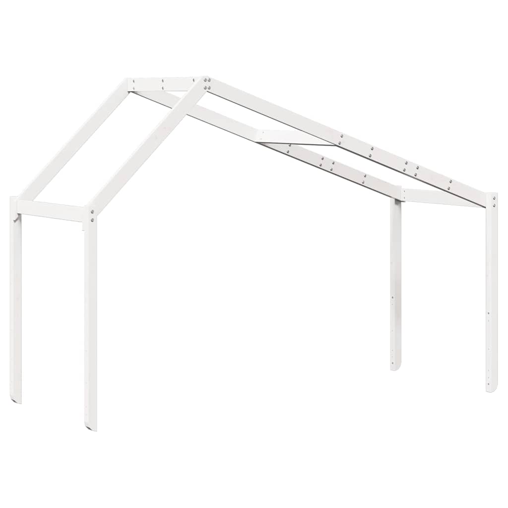 fehér tömör fenyőfa gyerekágytető 203 x 95,5 x 142 cm