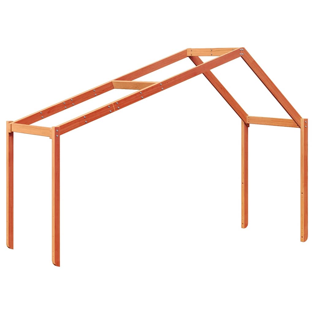 viaszbarna tömör fenyőfa gyerekágytető 203 x 95,5 x 142 cm