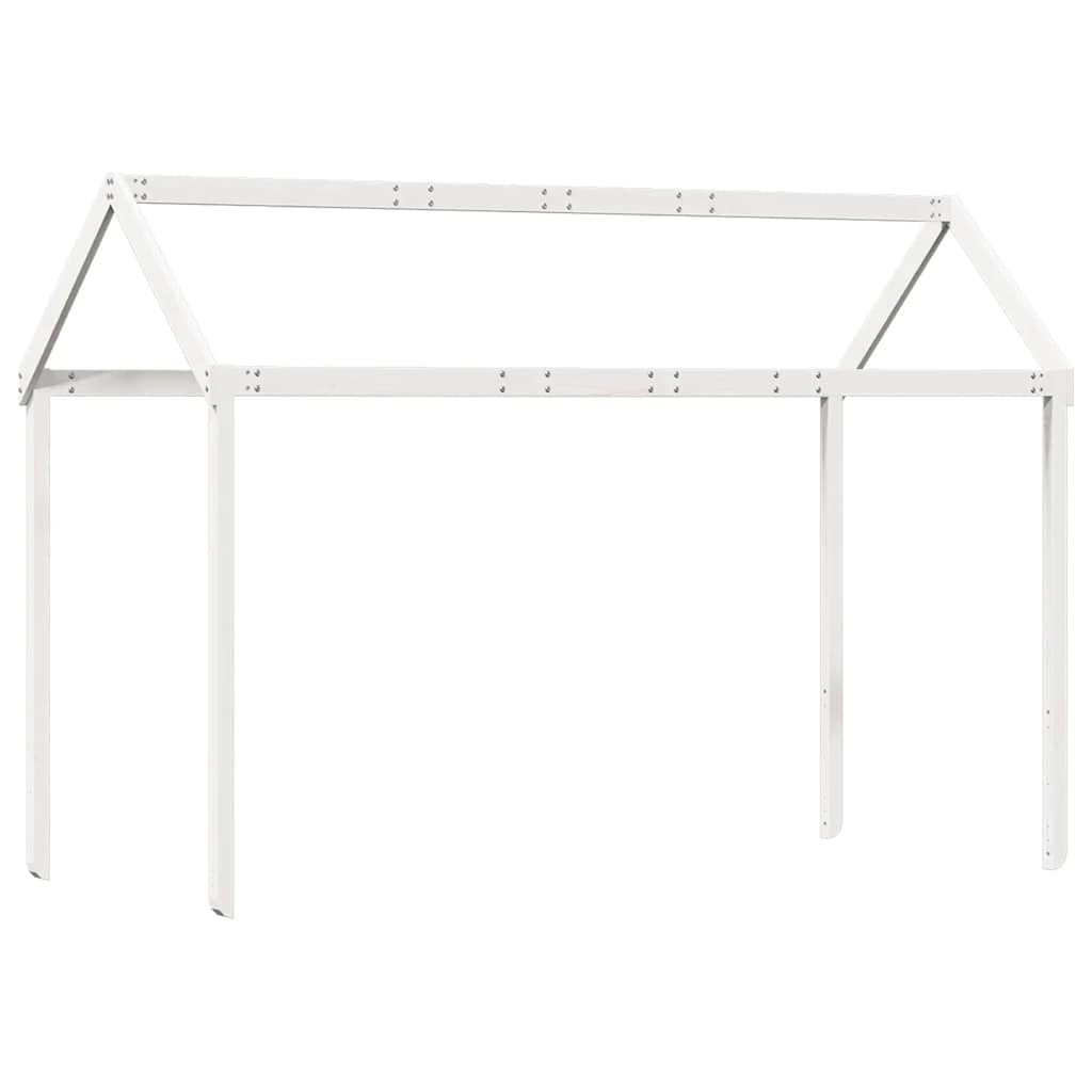 fehér tömör fenyőfa gyerekágytető 217 x 95,5 x 159 cm