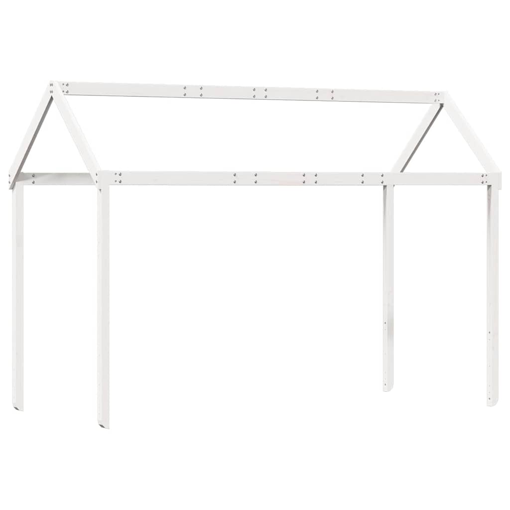 fehér tömör fenyőfa gyerekágytető 217 x 95,5 x 159 cm