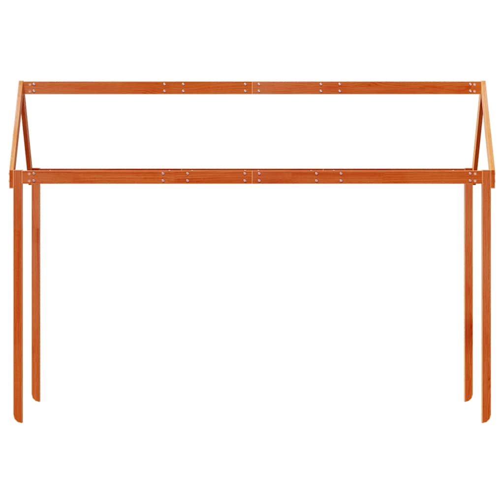 viaszbarna tömör fenyőfa gyerekágytető 217 x 95,5 x 159 cm