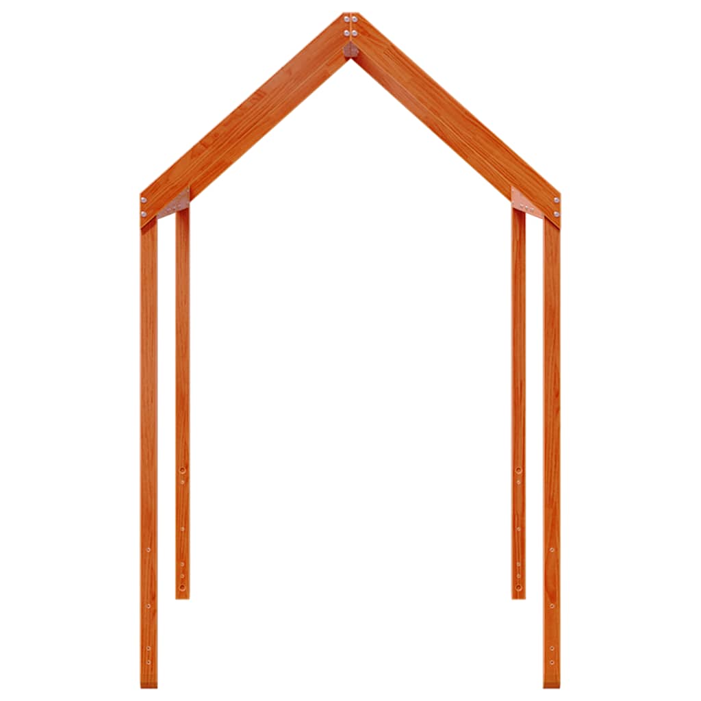 viaszbarna tömör fenyőfa gyerekágytető 217 x 85,5 x 154 cm