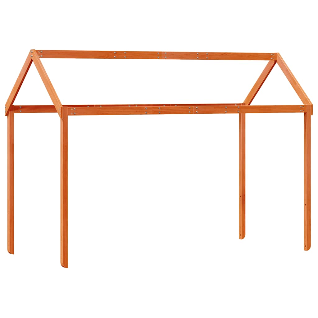 viaszbarna tömör fenyőfa gyerekágytető 217 x 85,5 x 154 cm