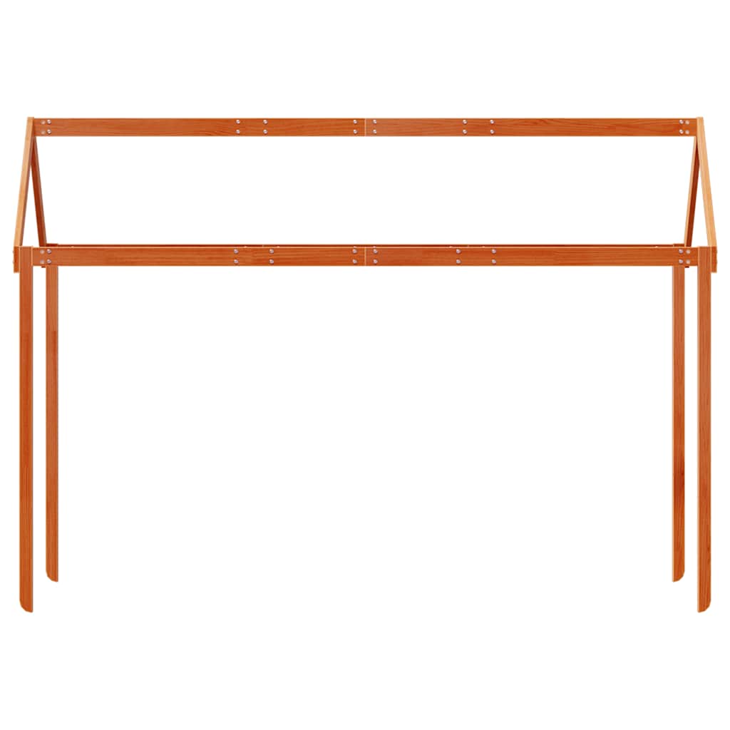 viaszbarna tömör fenyőfa gyerekágytető 207 x 80,5 x 151,5 cm
